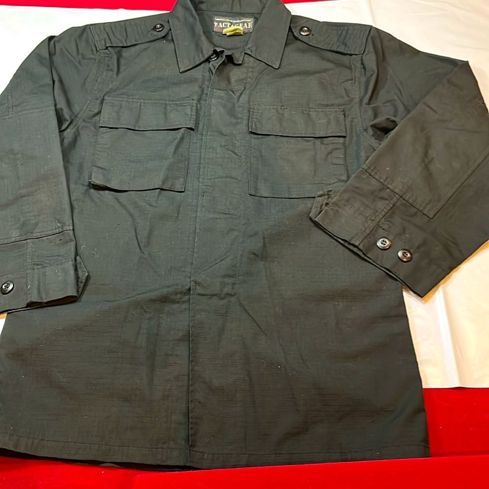 Tact Gear Black Tactical button shirt Men’s rip stop T8010BK gun conceal carry S